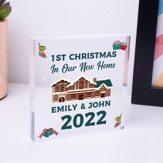 1st Christmas In New Home Acrylic Block 1st Christmas Sign Xmas Decor