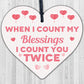 Blessings Count You Twice Wooden Hanging Heart Plaque Friendship Love Gift Sign