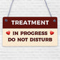 TREATMENT IN PROGRESS Do Not Disturb Shabby Chic Hanging Door Sign Salon Spa