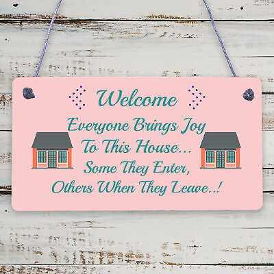 Everyone Brings Joy To This House Novelty Wooden Hanging Plaque Funny Door Sign