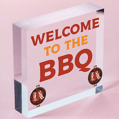 Welcome To The BBQ Sign Engraved Garden Signs And Plaques Man Cave Shed Sign