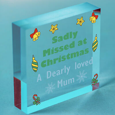 Christmas Memorial Decoration For Mum Mirror Acrylic Heart Tree Decoration Gift