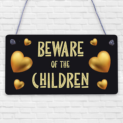 Beware Of The Unicorns Novelty Wooden Hanging Shabby Chic Plaque Unicorn Sign