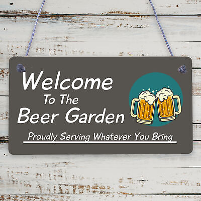 Welcome Sign Beer Garden Signs Wall Pub Garden Plaques Alcohol Friendship Gift