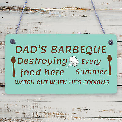 Dads Barbeque Garden Shed Sign SummerHouse Plaque Fathers Day Dad Gifts For Him