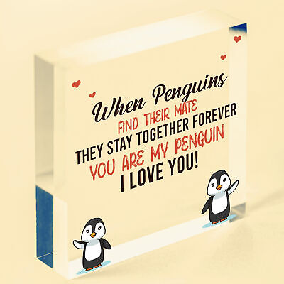 Anniversary Block For Him Her MY PENGUIN Block For Boyfriend Girfriend Husband