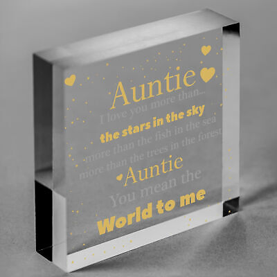 Cute Auntie Gifts Wooden Heart Auntie Birthday Gift Sister Gifts Thank You Gift