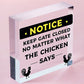 Chicken Gifts Hanging Warning Sign For Gate Garden Chicken Coop Hen House Gifts