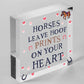 Cute Horse Lover Gift Wood Heart Horse Signs And Plaque Horse Signs For Bedroom