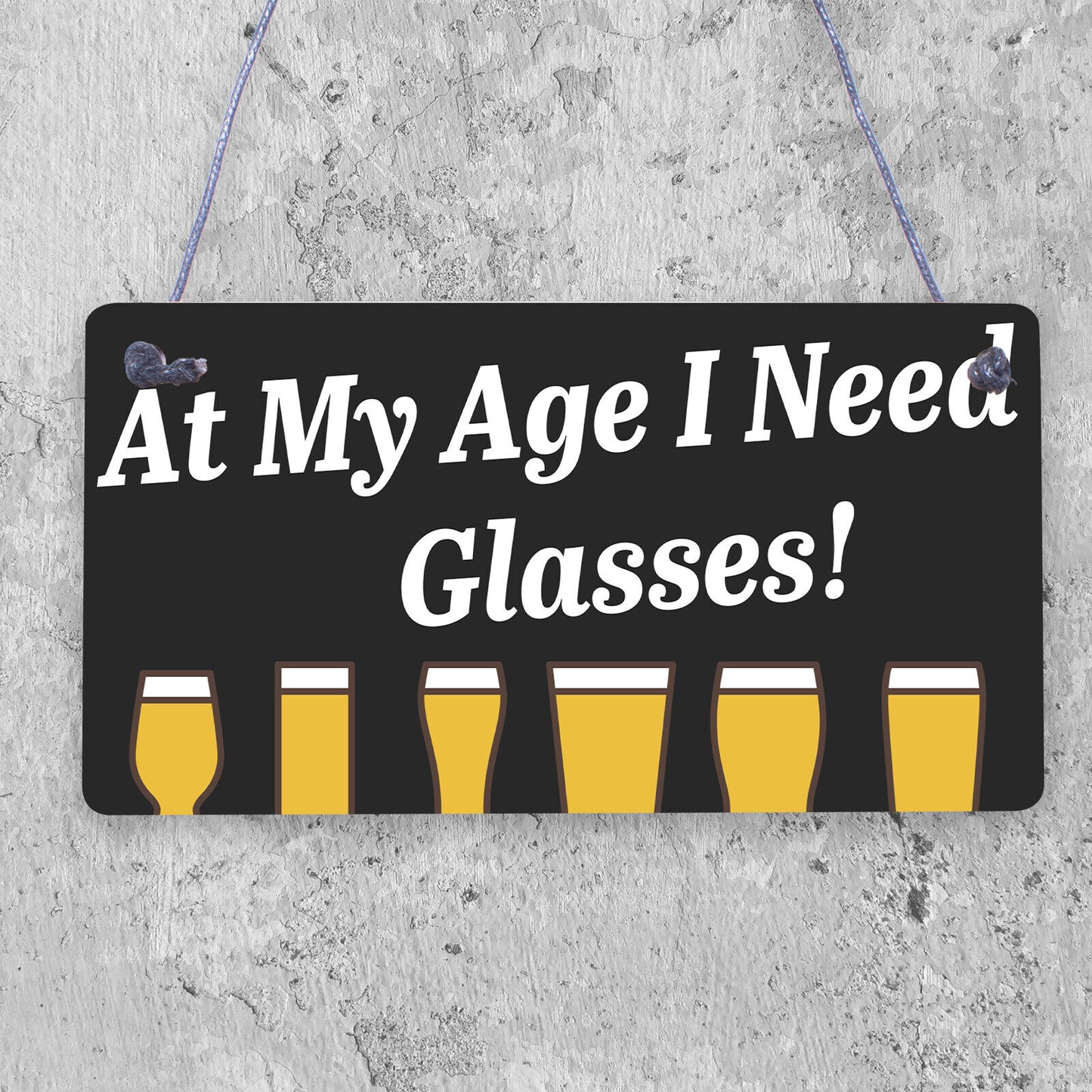 Rectangle Sign for Guests Pub or Bar I need Glasses Funny Drinking Sign