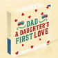 Dad Daughters First Love Gift Wood Keyring Dad Gifts From Daughter Fathers Day