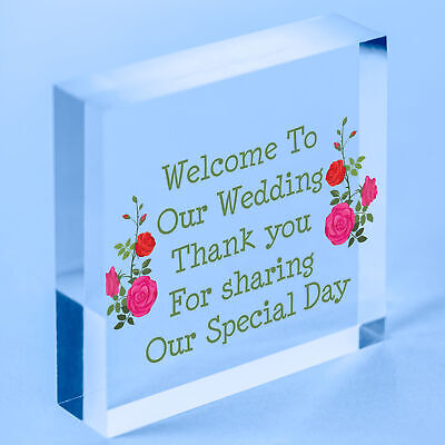 Welcome To Our Wedding Sign And Plaque Standing Table Plaque Wedding Decoration