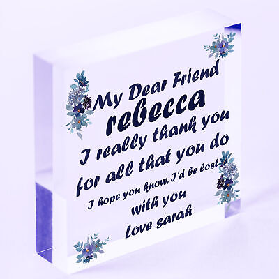 Thank You Best Friend Gift For Christmas Birthday Wood Heart Friendship Sign