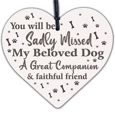 Pet Memorial Dog Wooden Heart Memorial Christmas Bauble Grave Garden Sign Gift