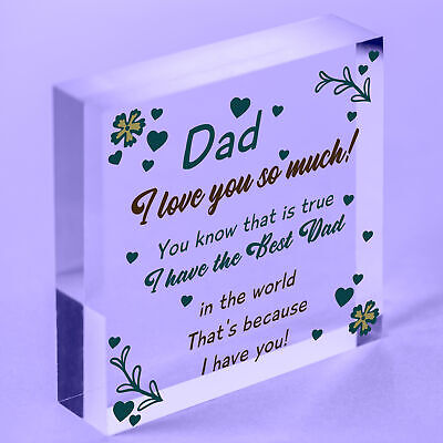 Dad Gift For Birthday Fathers Day Engraved Wood Heart Gift From Son Daughter