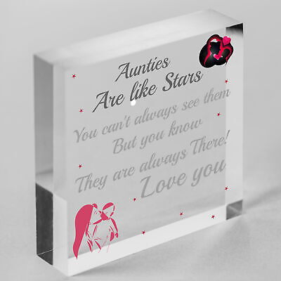 Sister Auntie Aunt Aunty Wood Heart Plaque Sign Birthday Thank You Keepsake Gift