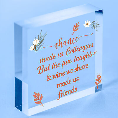 Colleagues Fun, Laughter & Wine Novelty Wooden Heart Leaving Gift Plaque