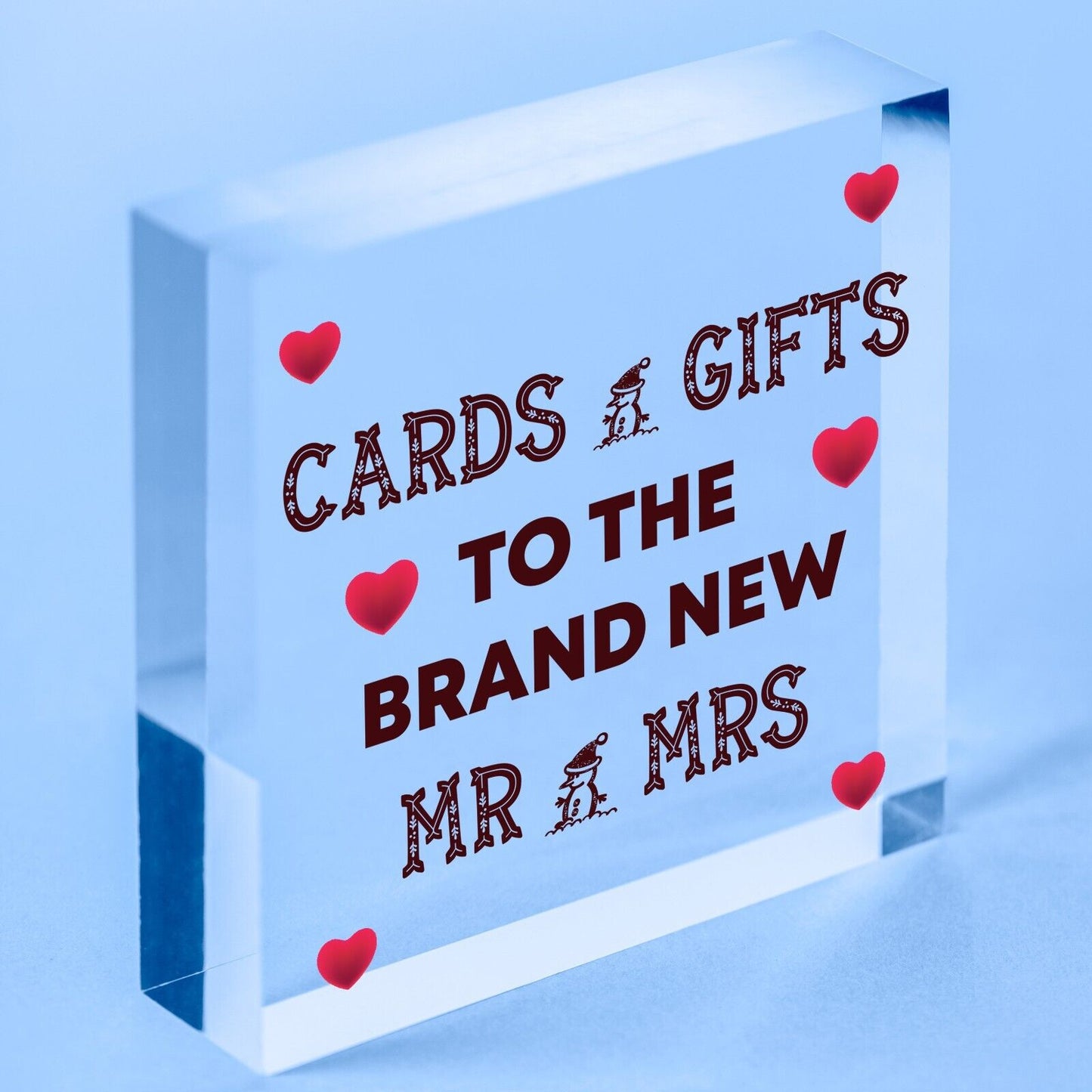 Cards & Gifts New Mr & Mrs Wedding Post Box Gift Table Decoration Plaque Sign