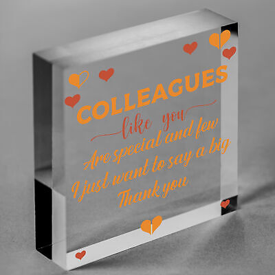 Special And Few Colleagues Heart Plaque Sign Friendship Thank You Office Gift