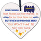 Best Friends Face Problems Together Wooden Hanging Heart Plaque Friendship Sign