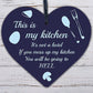 Shabby Chic This Is My Kitchen Hanging Wooden Heart Funny Plaque Retro Sign Gift