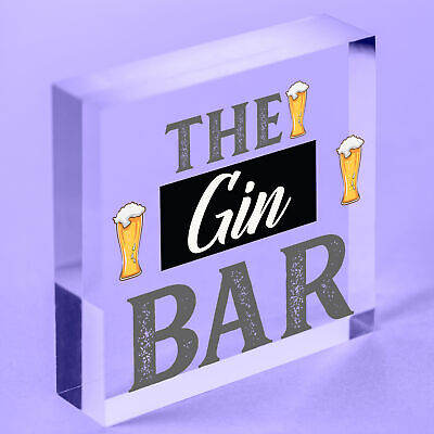 Drink Gin Bar Funny Alcohol Gift Man Cave Home Bar Hanging Plaque Pub Sign Gifts