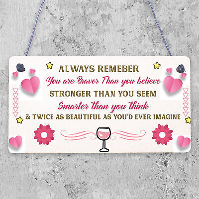 Stronger Inspirational Wall Plaque Friendship Gifts Quote Heart Friend Love Sign