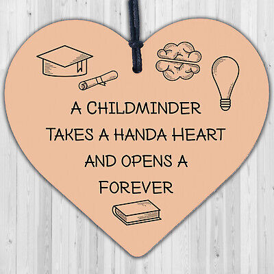 Childminder Thank You Gift Wood Hanging Heart Teacher Friendship Gift Keepsake