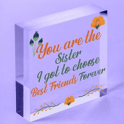 Thank You Sister Gift Best Friend Wood Heart Love Plaque Frendship Gift