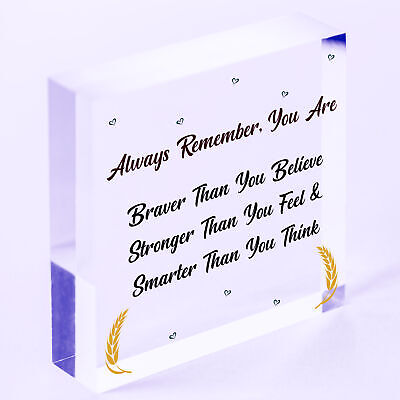 You Are Braver Stronger Smarter Wooden Hanging Plaque Friendship Gift Love Sign