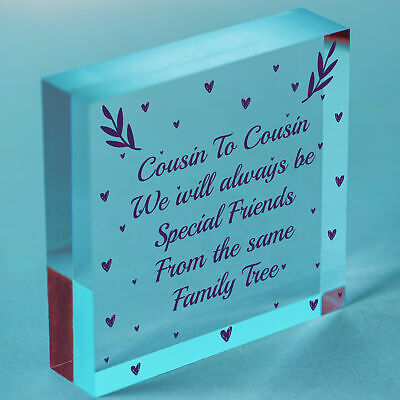 Cousin Family Gifts Christmas Birthday Gift For Cousin Wood Heart Thank You Gift