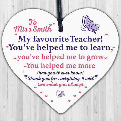 Teacher Gifts Wooden Heart Thank You Gift For Teacher Assistant Mentor Gift