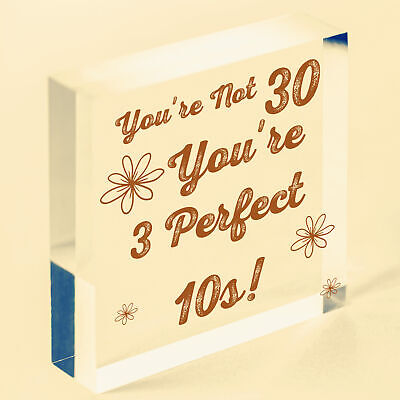 30th Birthday Funny Gifts For Men Women Brother Sister Friend Wooden Heart Sign