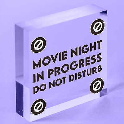 Cinema Room Sign NEON EFFECT Movie Night Dont Disturb Plaque Home Decor Gift