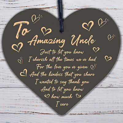 Amazing Uncle Gifts For Birthday Christmas Wooden Heart Thank You Gifts For Him