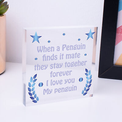 Valentines Gifts For Him Her Heart Penguin Gift Anniversary Gift For Boyfriend