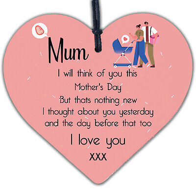 In Memory Plaque For Mum On Mothers Day Wooden Flower Memorial Gift For Mum