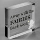 Away With The Fairies Novelty Hanging Chic Plaque Novelty Fairy Garden Sign