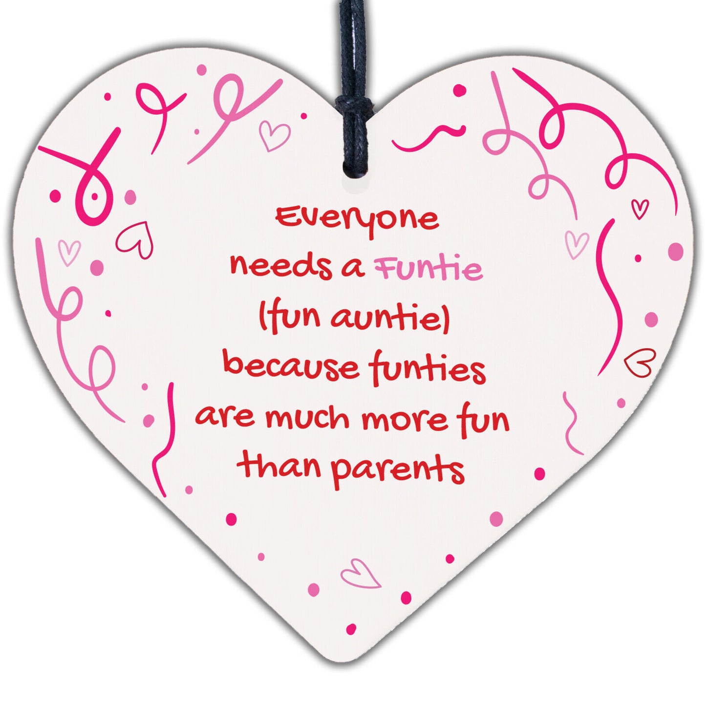 Auntie Gift Novelty Funtie Wood Heart Funny Auntie Gift From Niece Nephew Plaque