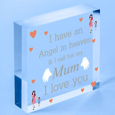 Special Mum Heart Shaped Wooden Memorial Grave Plaque Xmas Tree Decoration