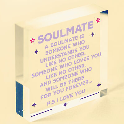 Soulmate I Love You Cute Christmas Gift Hanging Heart Plaque Valentines Day Sign