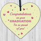 Graduation Congratulations Graduate Degree Wooden Heart Keepsake Gift Plaque