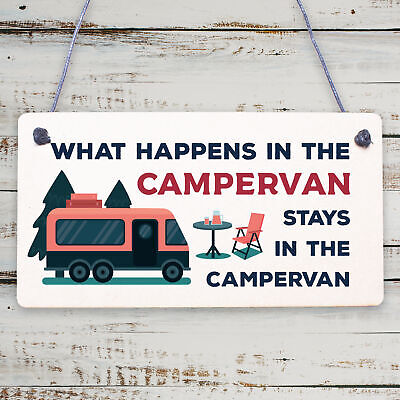 Campervan Camper Caravan Motorhome VW Gifts Travel Holiday Hanging Door Sign