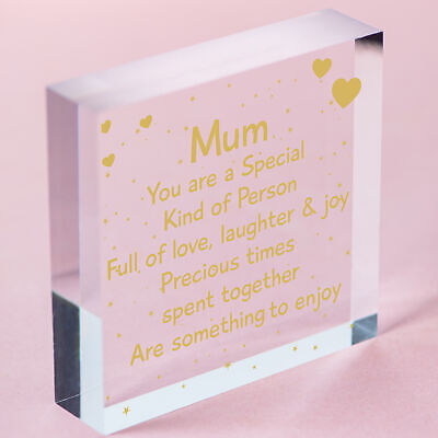 Special Mum Gifts From Son Daughter Birthday Christmas Wood Heart Mum Poem