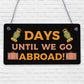 Chalkboard Holiday Countdown Abroad USA New York Turkey Spain Hanging Plaque