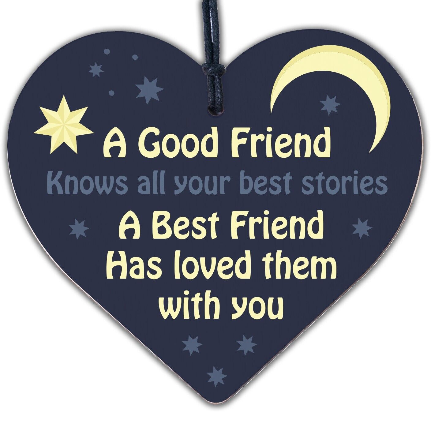 Best Friend Friendship Birthday Gift Handmade Wood Heart Plaque Sign Thank You