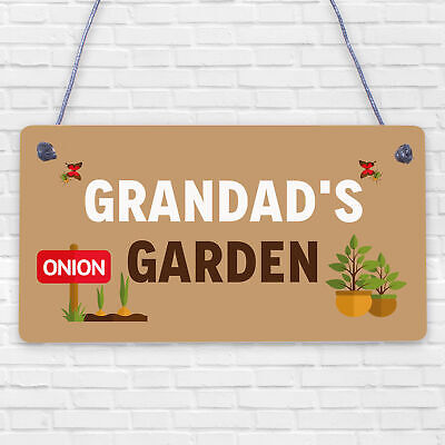 Grandads Garden Hanging Summer House Shed Sign Dad Birthday Gifts For Grandad