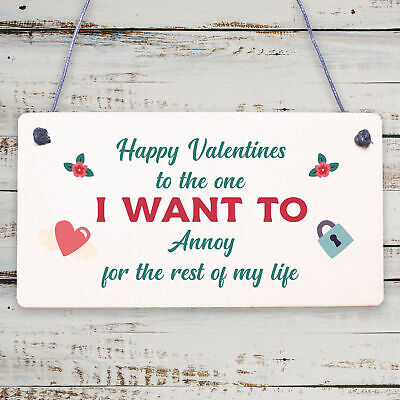 Quirky Valentines Day Plaque For Him Her Funny Husband Wife Boyfriend