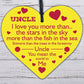 Uncle Birthday Gifts Wooden Heart Plaque Uncle Birthday Card Thank You Gifts