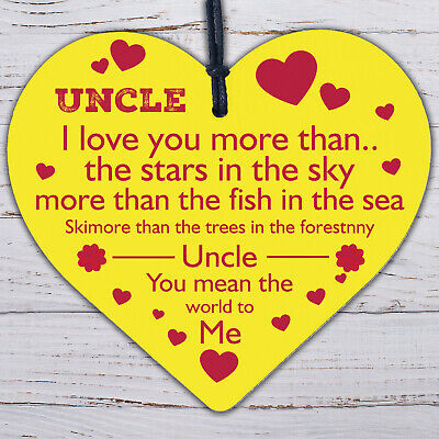 Uncle Birthday Gifts Wooden Heart Plaque Uncle Birthday Card Thank You Gifts